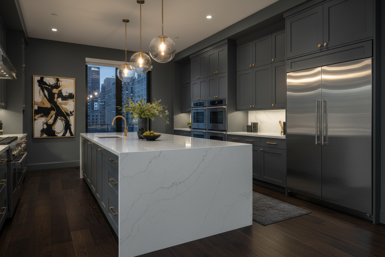 Luxury kitchen remodel with quartz island — Pinnacle Built